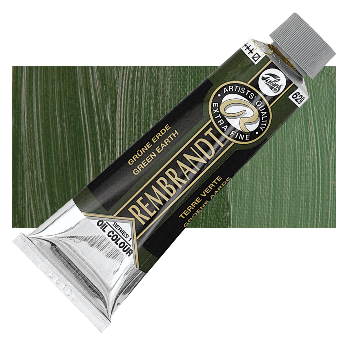Rembrandt Artists' Oil Color - Green Earth, 150 ml tube and swatch Rembrandt Artists' Oil Color - Green Earth, 150 ml tube and swatch