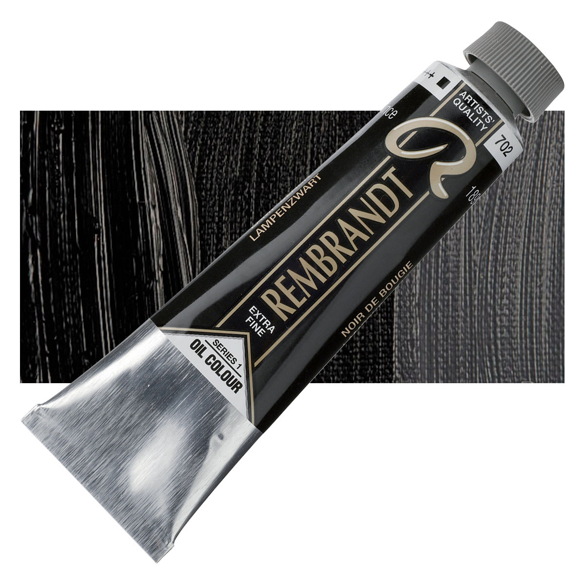 Rembrandt Artists' Oil Color - Lamp Black, 40 ml tube and swatch