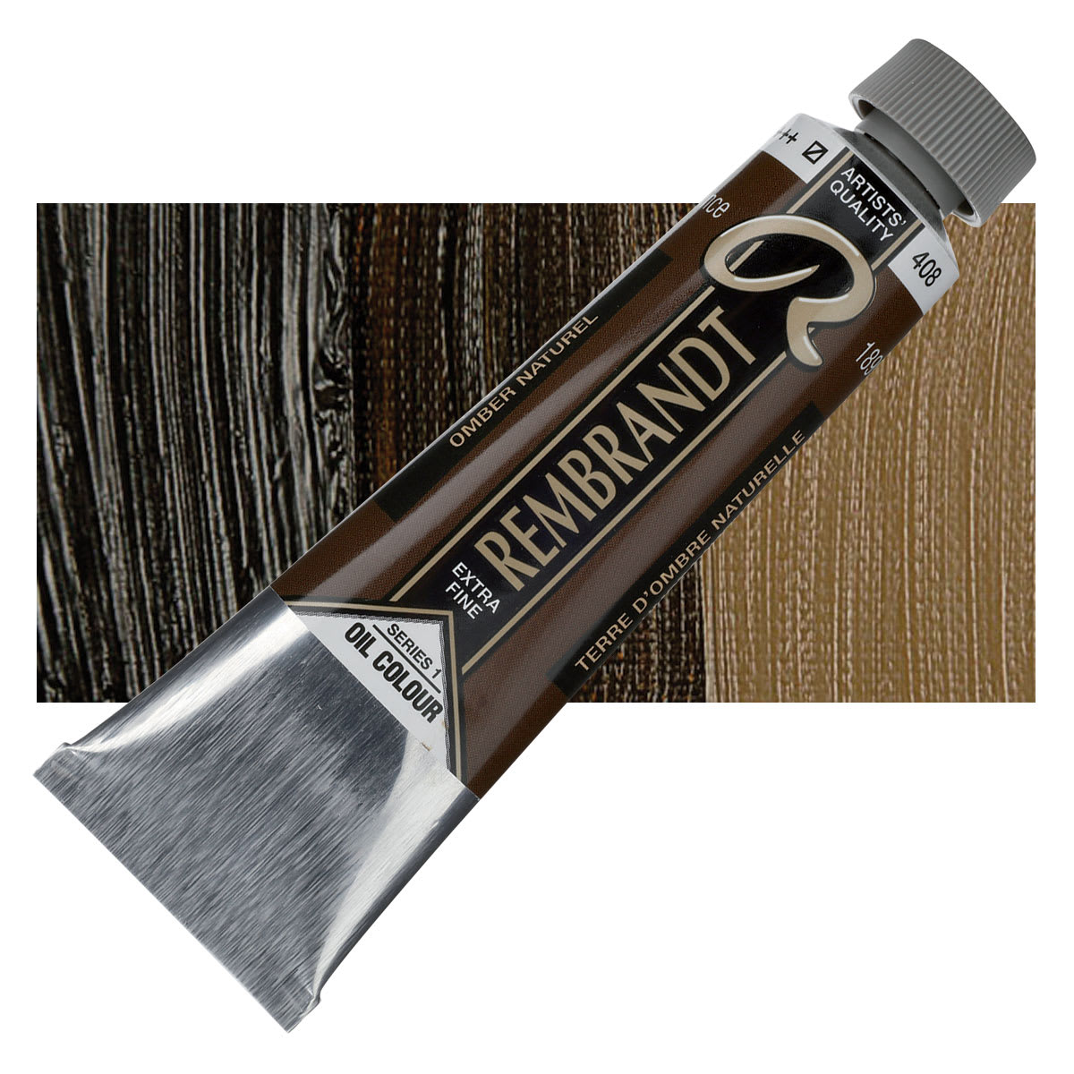 Rembrandt Artists' Oil Color - Raw Umber, 40 ml tube and swatch