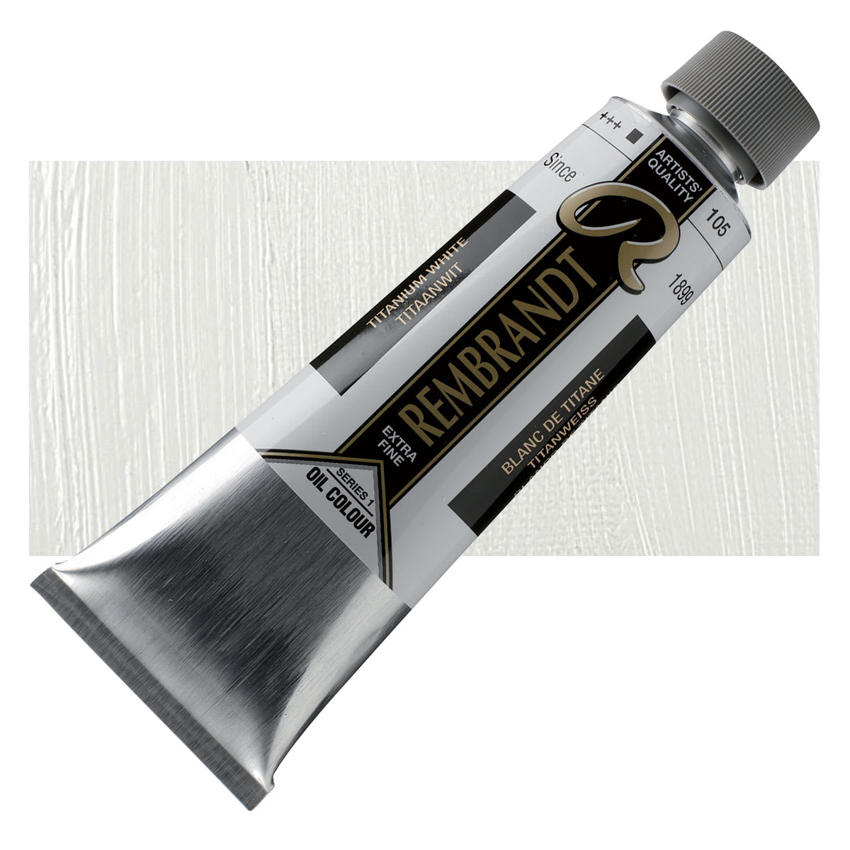 Rembrandt Artists' Oil Color - Titanium White (Safflower), 150 ml tube and swatch Rembrandt Artists' Oil Color - Titanium White (Safflower), 150 ml tube and swatch