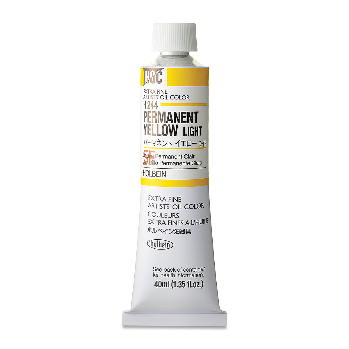 Holbein Artists' Oil Color - Permanent Yellow Light, 40 ml tube