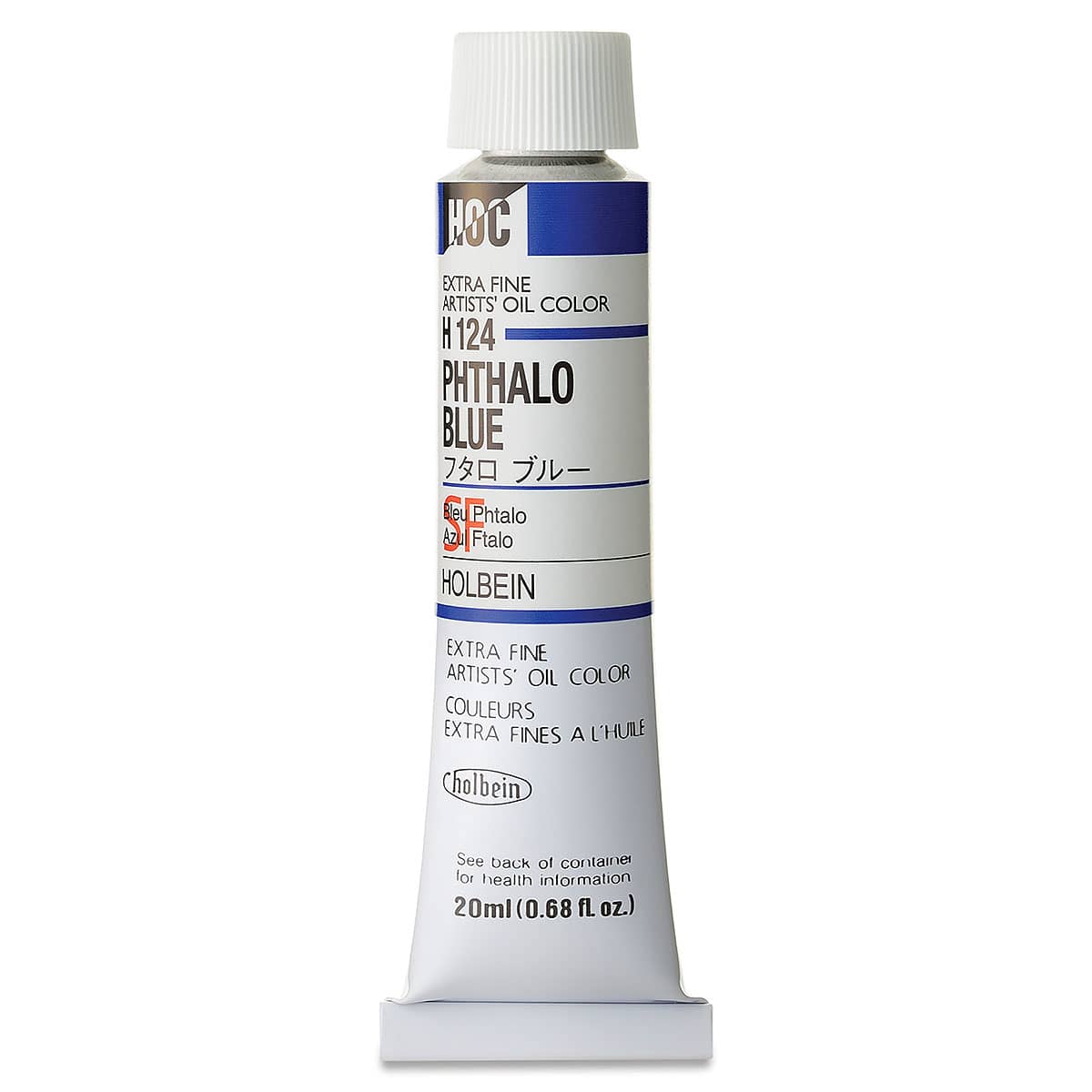 Holbein Artists' Oil Color - Phthalo Blue, 20 ml tube