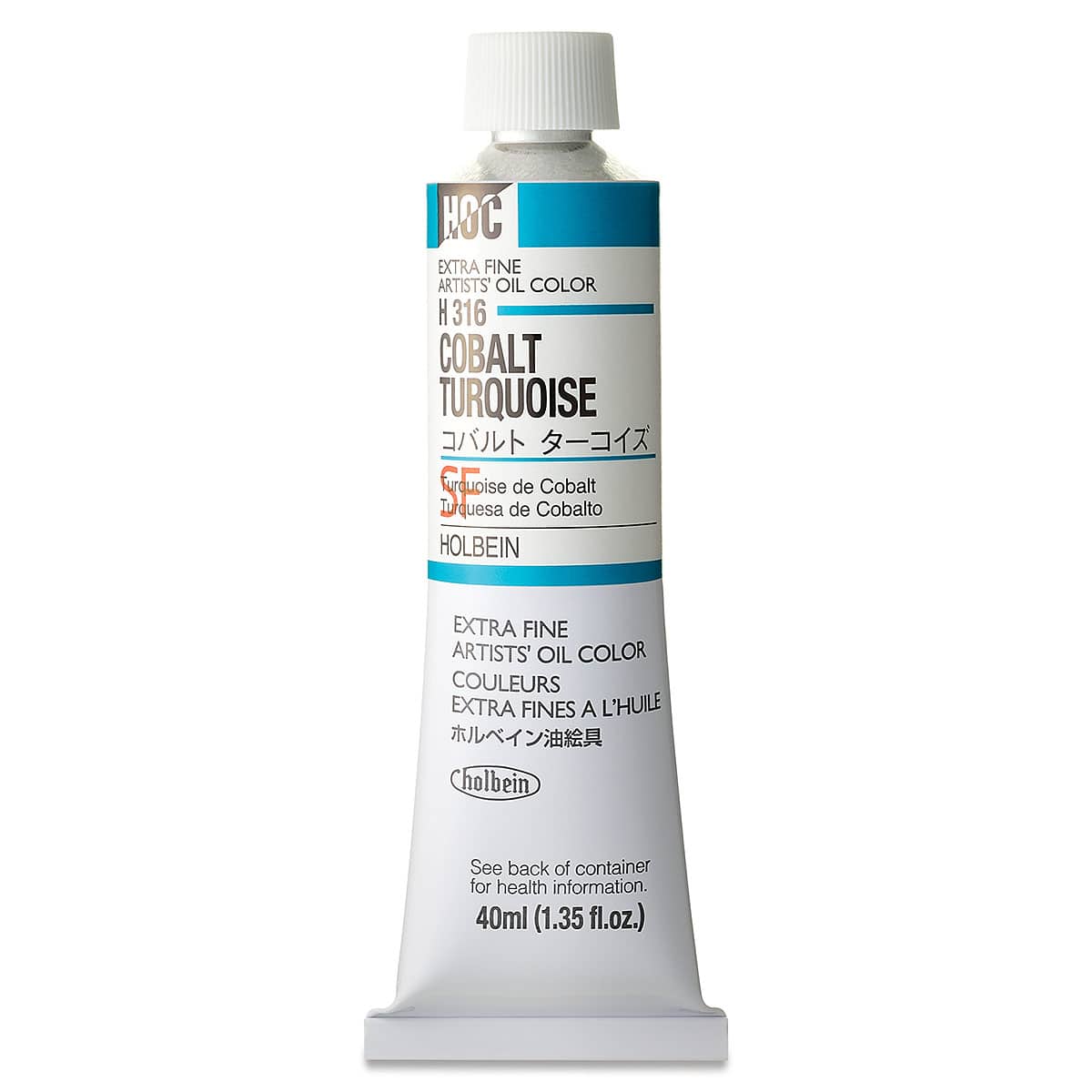 Holbein Artists' Oil Color - Cobalt Turquoise, 40 ml tube Holbein Artists' Oil Color - Cobalt Turquoise, 40 ml tube
