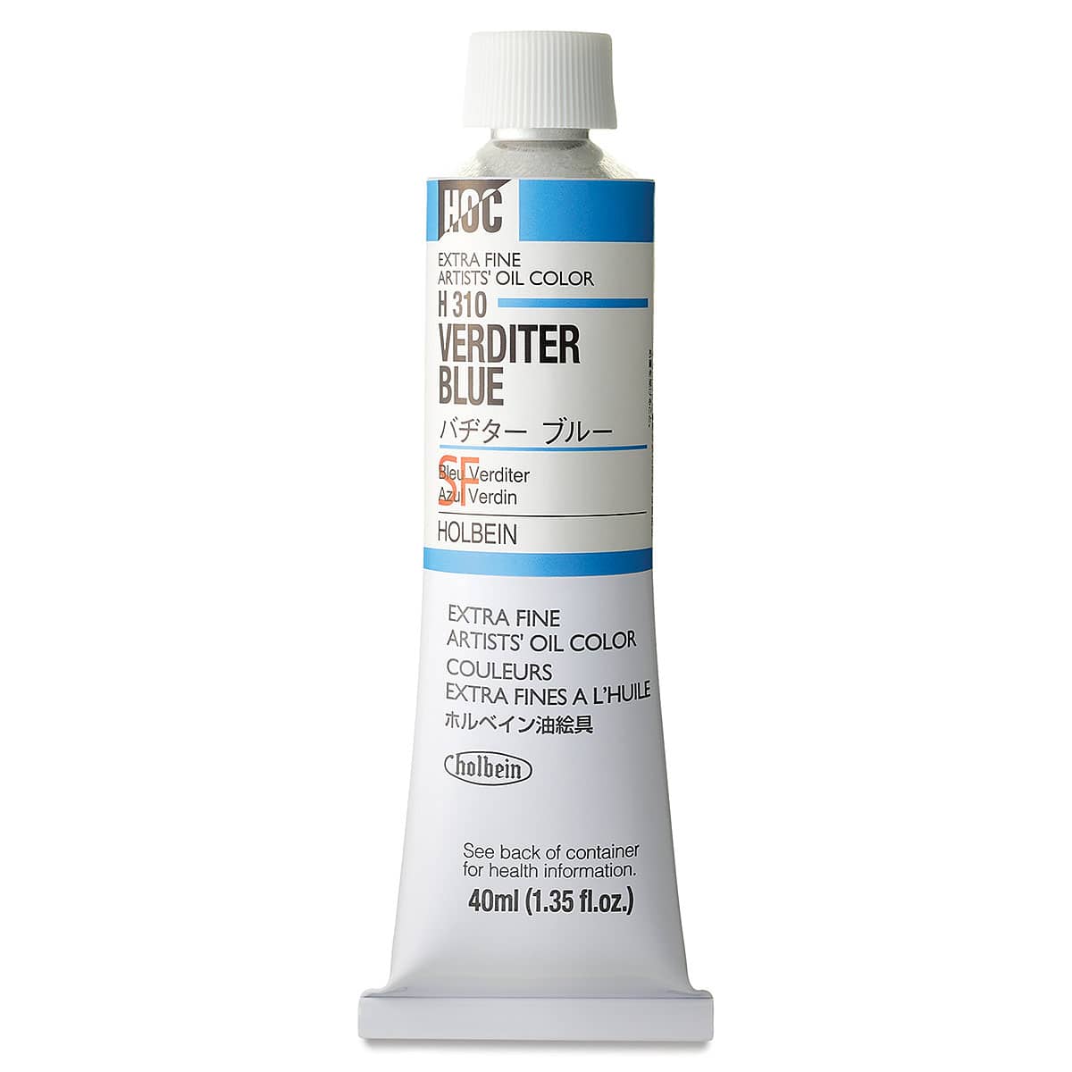 Holbien Artists' Oil Color - Verditer Blue, 40 ml tube