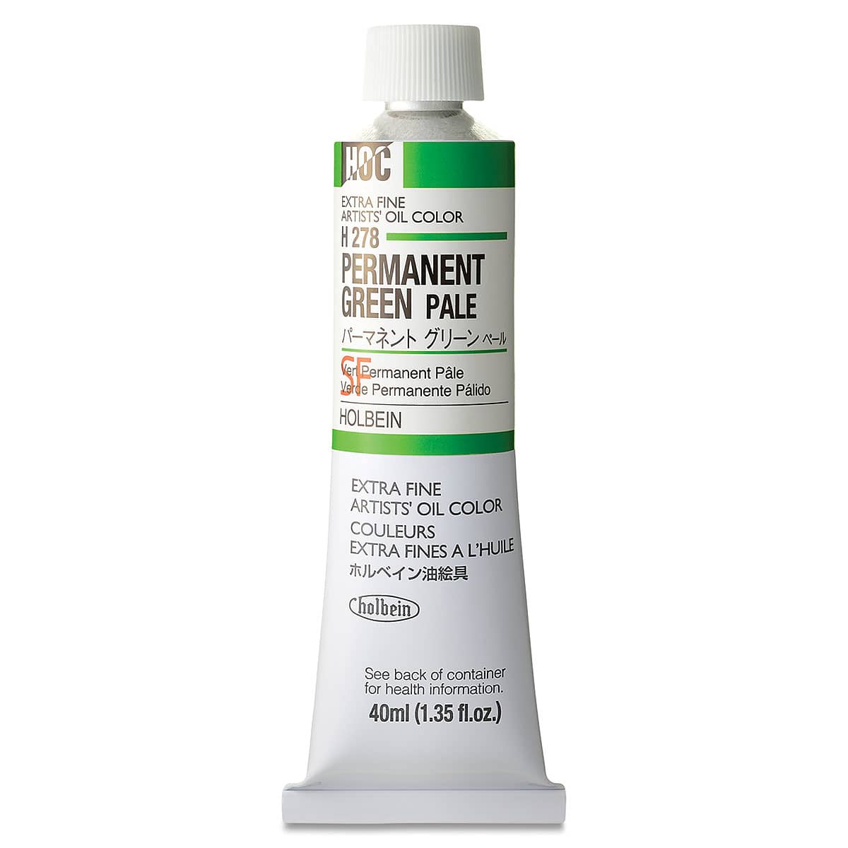 Holbein Artists' Oil Color - Permanent Green Pale, 40 ml