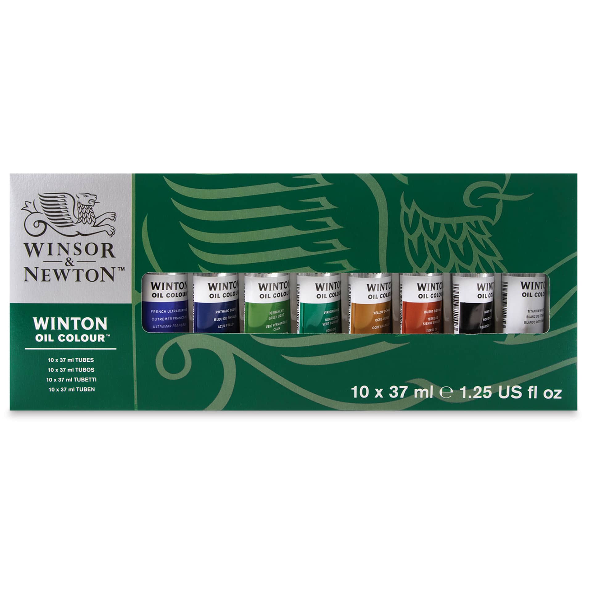 Winsor & Newton Winton Oil Colors - Set of 10 colors, 37 ml tubes front of package