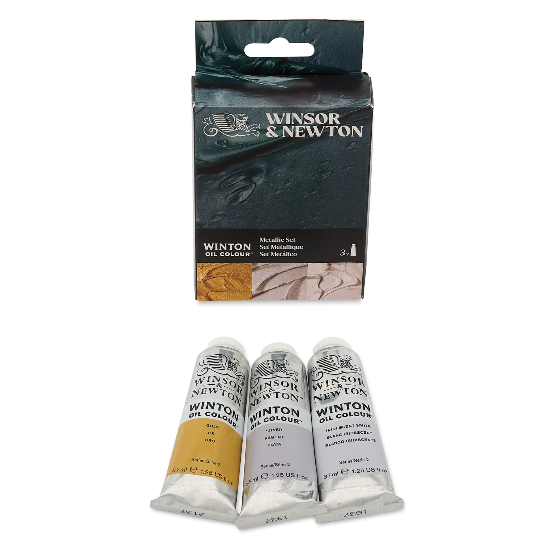 Winsor & Newton Winton Oil Colors - Set of 3, Metallic, 37 ml tubes, contents out of packaging