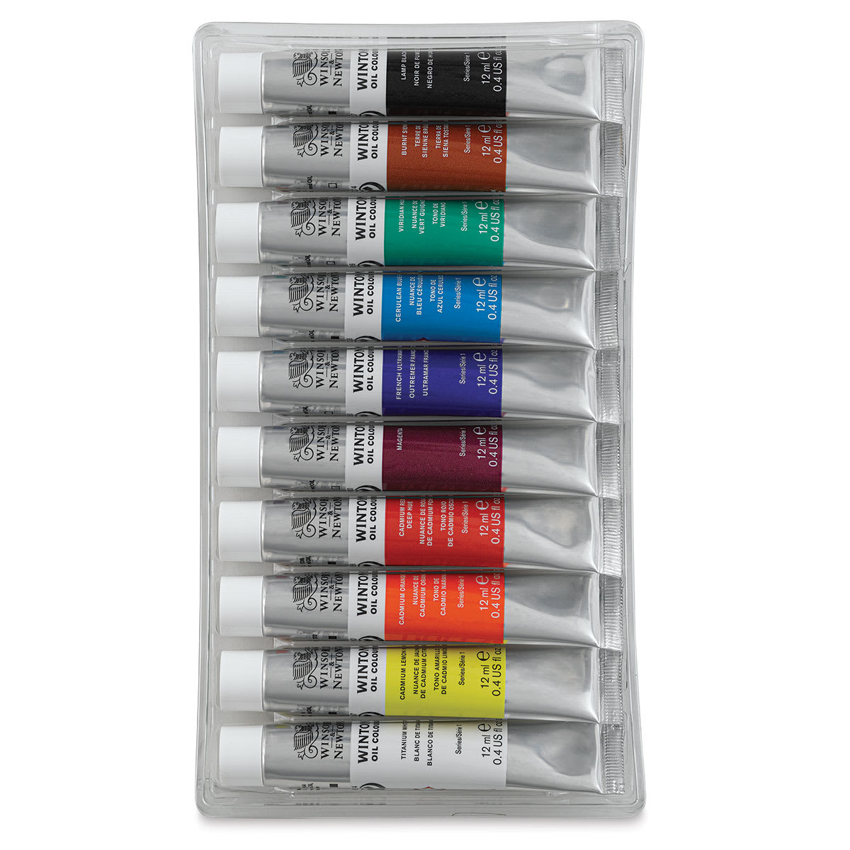 Winsor & Newton Winton Oil Paint- Set of 10, Assorted Colors, 12 ml, Tubes (Tubes in tray)
