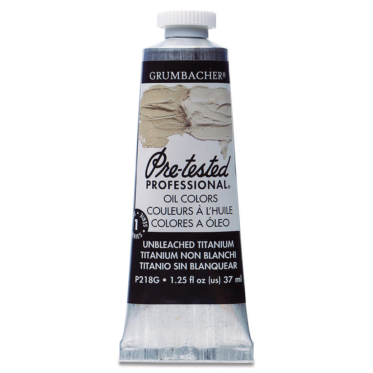 Grumbacher Pre-Tested Artists' Oil Color - Unbleached Titanium White, 1.25 oz tube