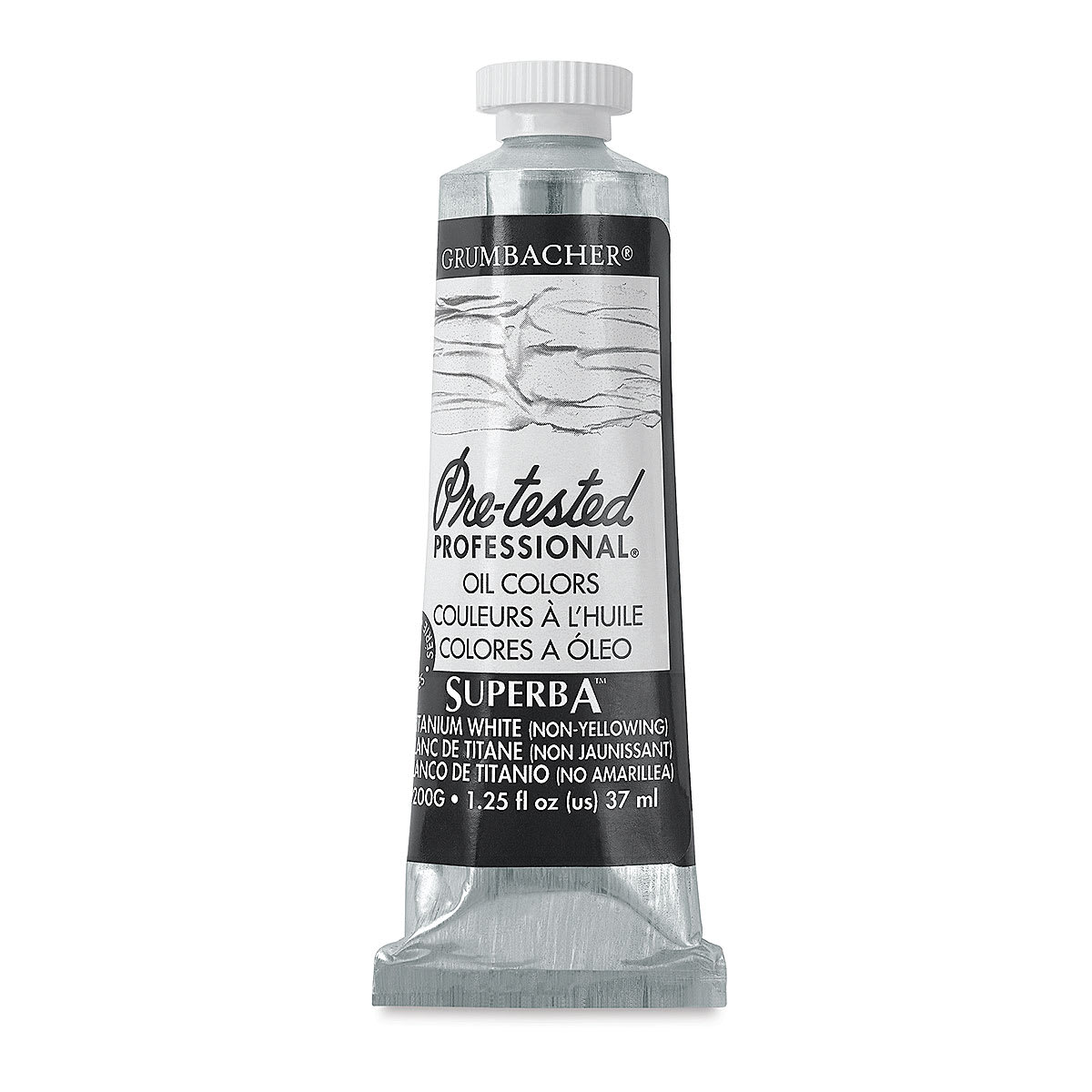 Grumbacher Pre-Tested Artists' Oil Color - Superba White, 1.25 oz tube