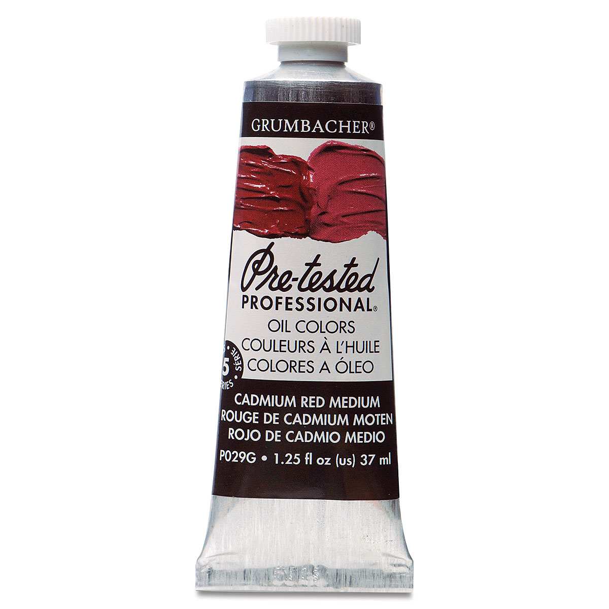 Grumbacher Pre-Tested Artists' Oil Color - Cadmium Red Medium, 1.25 oz tube