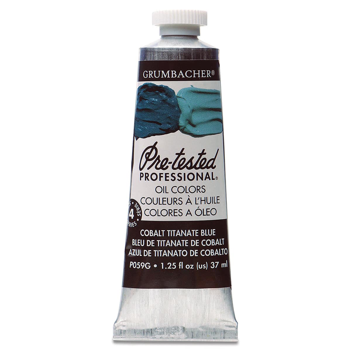 Grumbacher Pre-Tested Artists' Oil Color - Cobalt Titanate Blue, 1.25 oz tube