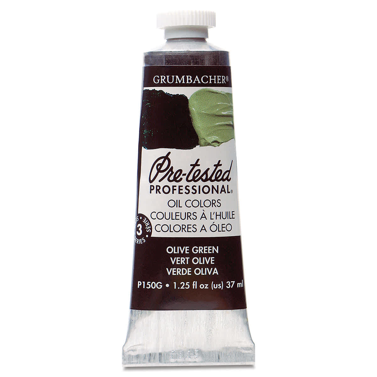 Grumbacher Pre-Tested Artists' Oil Color - Olive Green, 1.25 oz tube