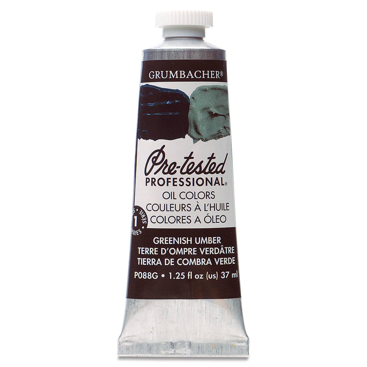 Grumbacher Pre-Tested Artists' Oil Color - Greenish Umber, 1.25 oz tube