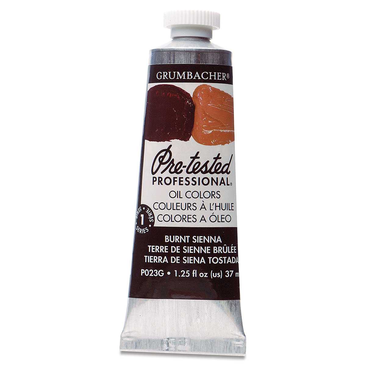 Grumbacher Pre-Tested Artists' Oil Color - Burnt Sienna, 1.25 oz tube