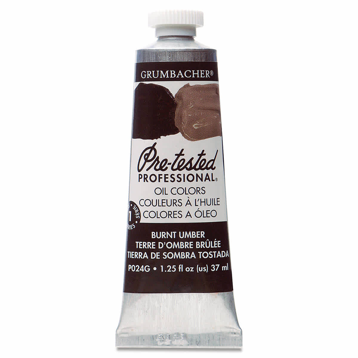 Grumbacher Pre-Tested Artists' Oil Color - Burnt Umber, 1.25 oz tube