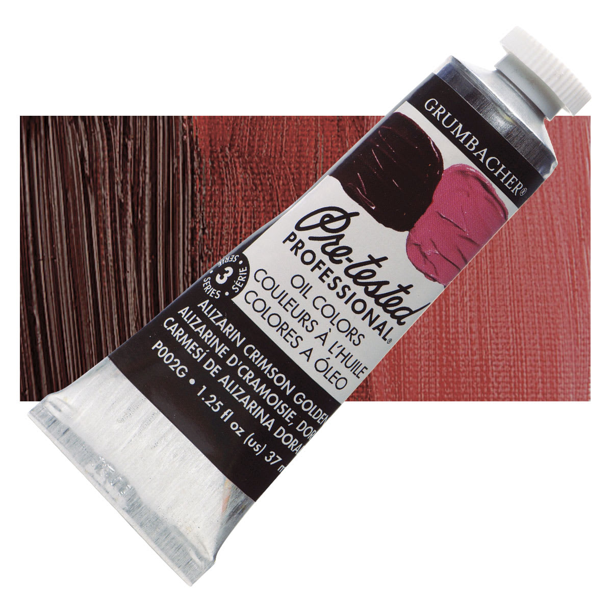 Grumbacher Pre-Tested Artists' Oil Color - Alizarin Crimson Golden, 1.25 oz tube and swatch Grumbacher Pre-Tested Artists' Oil Color - Alizarin Crimson Golden, 1.25 oz tube and swatch