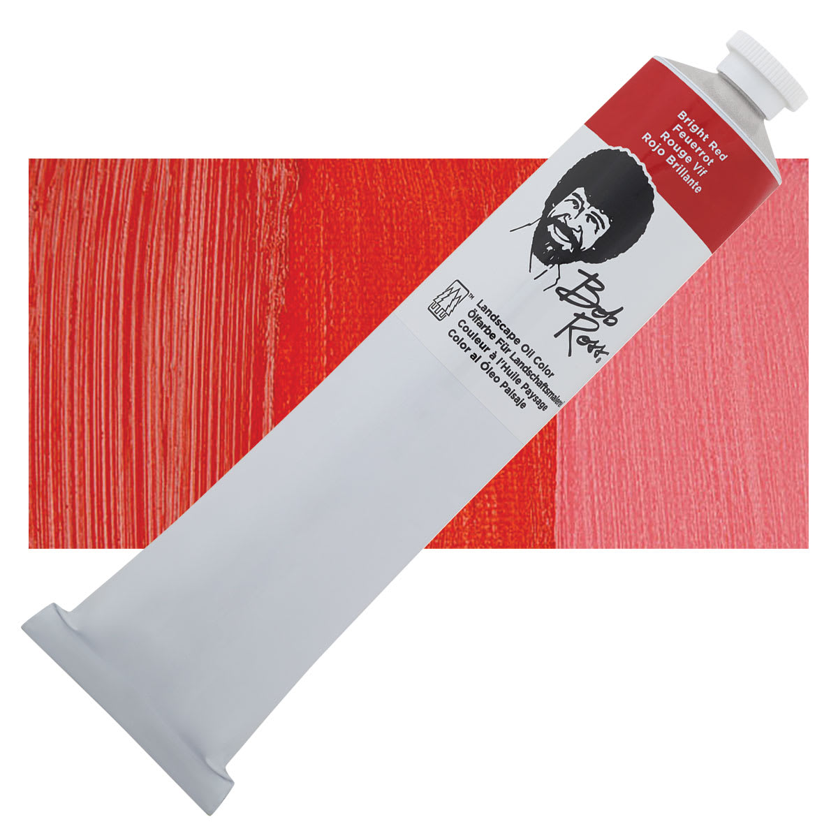 Bob Ross Oil Color - Bright Red, 6.8 oz tube and swatch