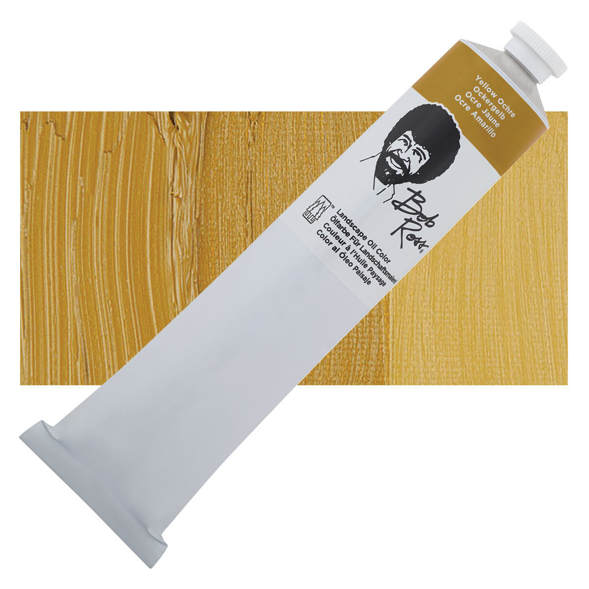 Bob Ross Oil Color - Yellow Ochre, 6.8 oz tube and swatch Bob Ross Oil Color - Yellow Ochre, 6.8 oz tube and swatch