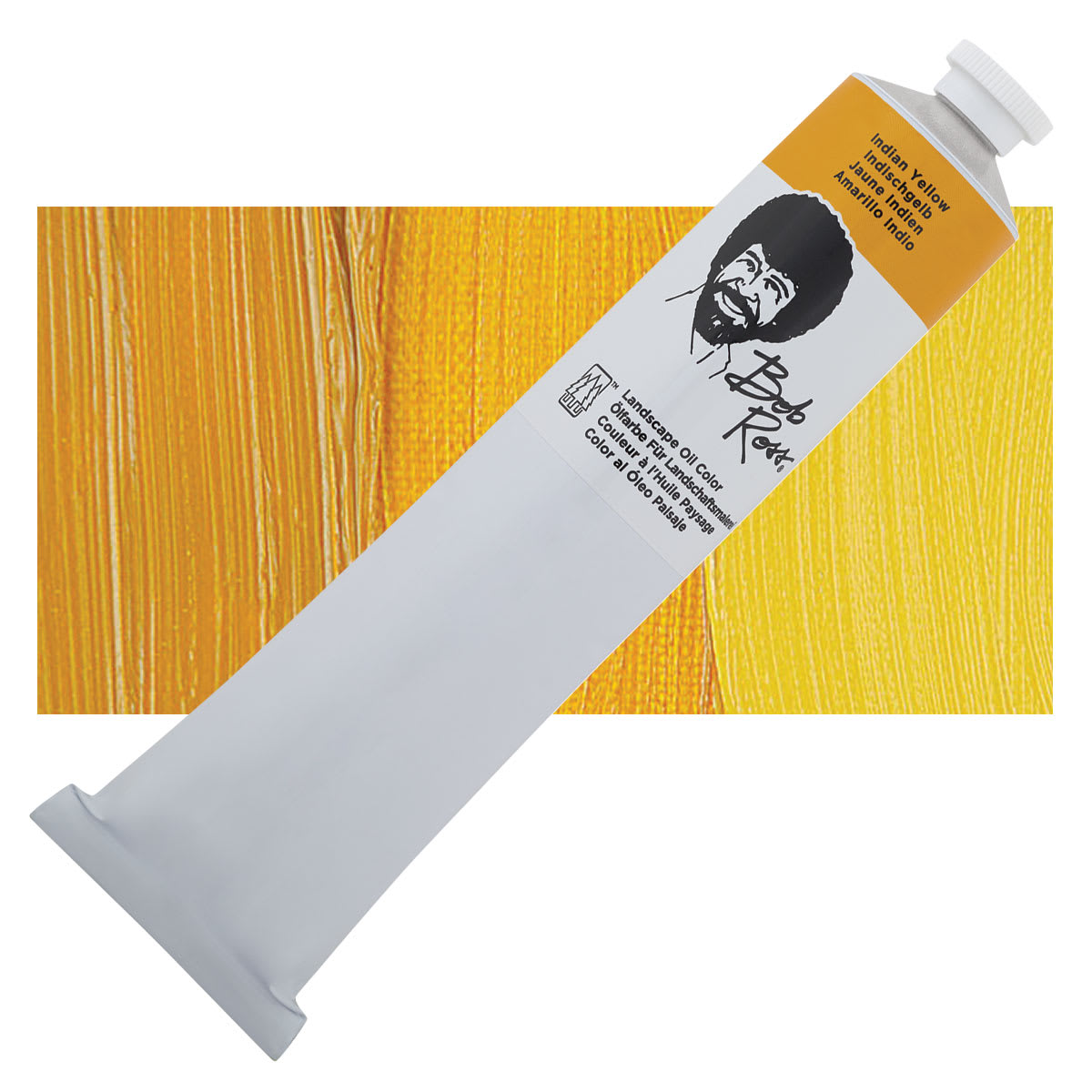 Bob Ross Oil Color - Indian Yellow, 6.8 oz tube and swatch Bob Ross Oil Color - Indian Yellow, 6.8 oz tube and swatch