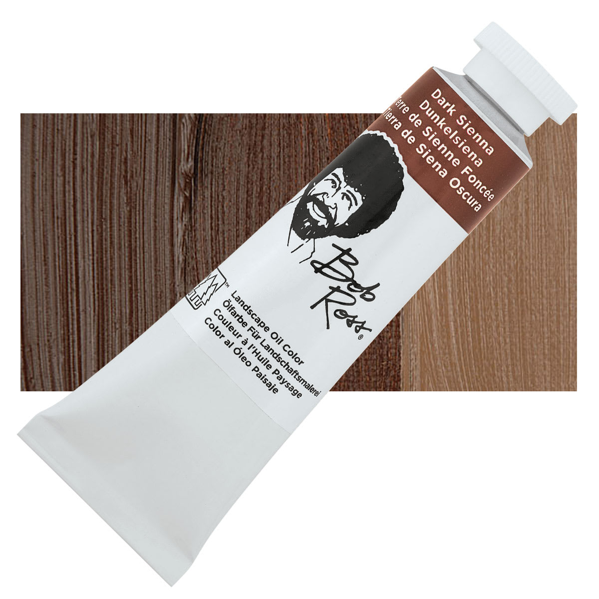 Bob Ross Oil Color - Dark Sienna, 1.25 oz tube and swatch
