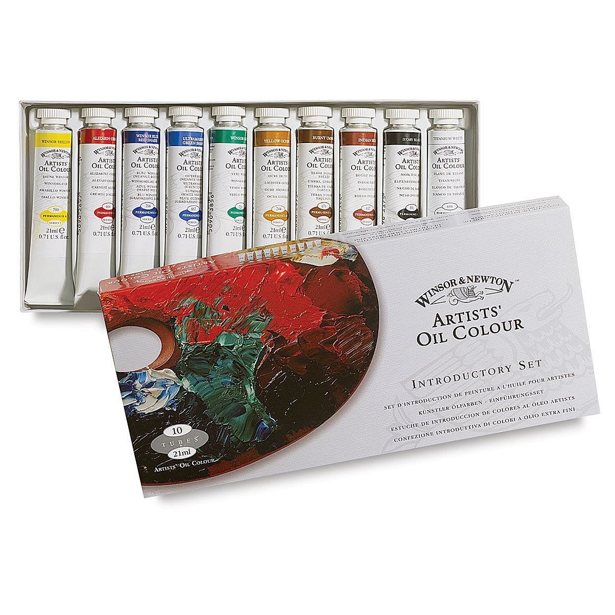 Winsor & Newton Artists' Oil Colors - Set of 10, Introductory Set, 21 ml tubes