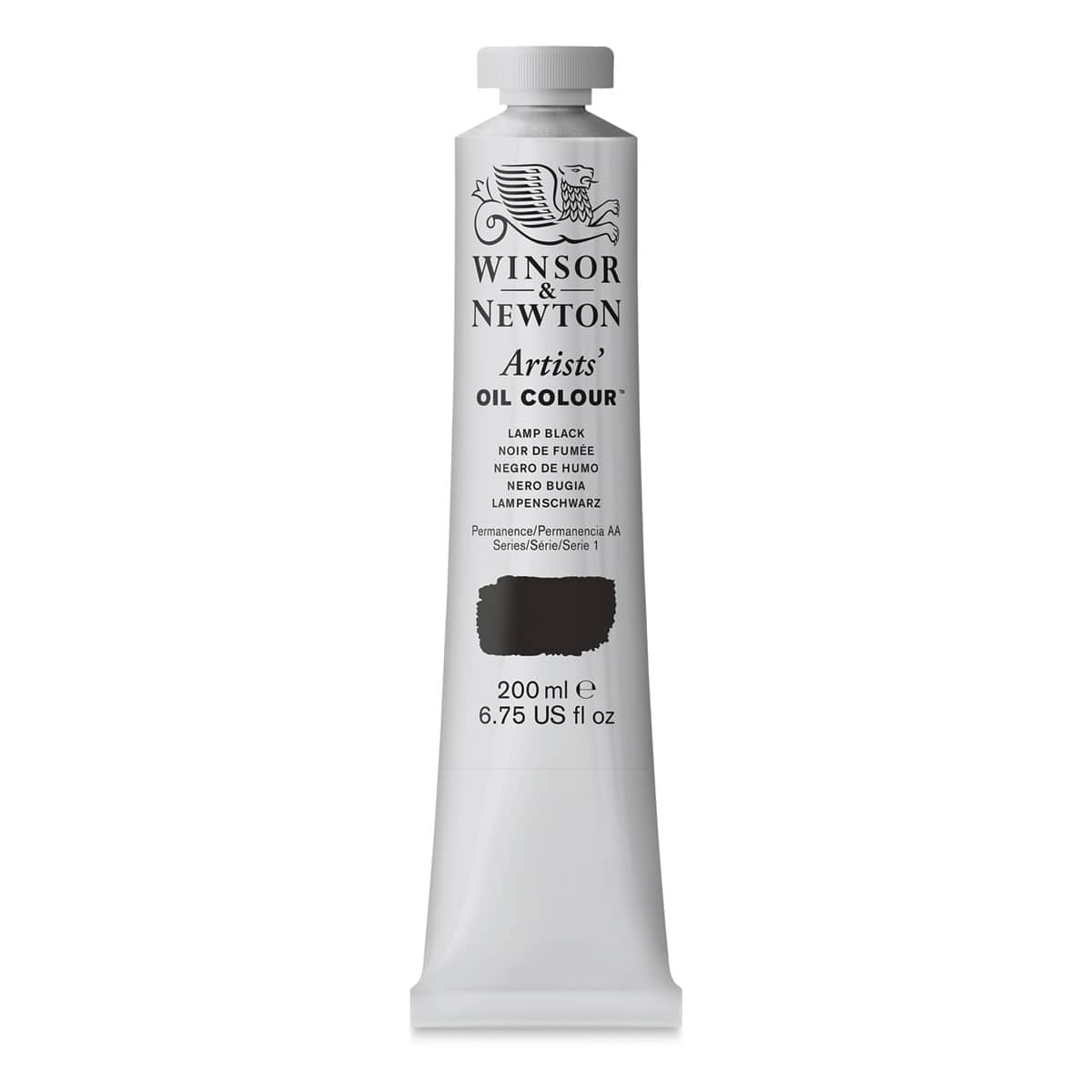 Winsor & Newton Artists' Oil Color - Lamp Black, 200 ml tube