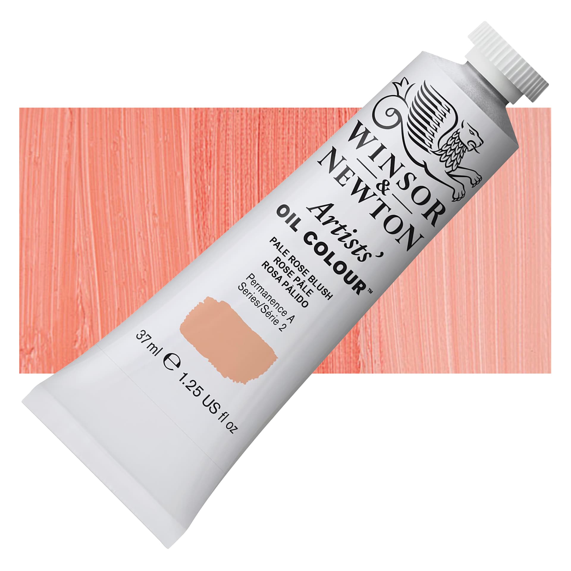 Winsor & Newton Artists' Oil Color - Pale Rose Blush, 37 ml, Tube and swatch Winsor & Newton Artists' Oil Color - Pale Rose Blush, 37 ml, Tube and swatch