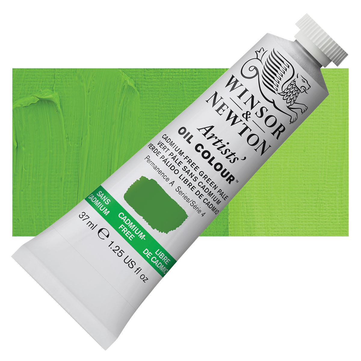Winsor & Newton Artists' Oil Color - Cadmium Free Green Pale, 37 ml, Tube and swatch Winsor & Newton Artists' Oil Color - Cadmium Free Green Pale, 37 ml, Tube and swatch
