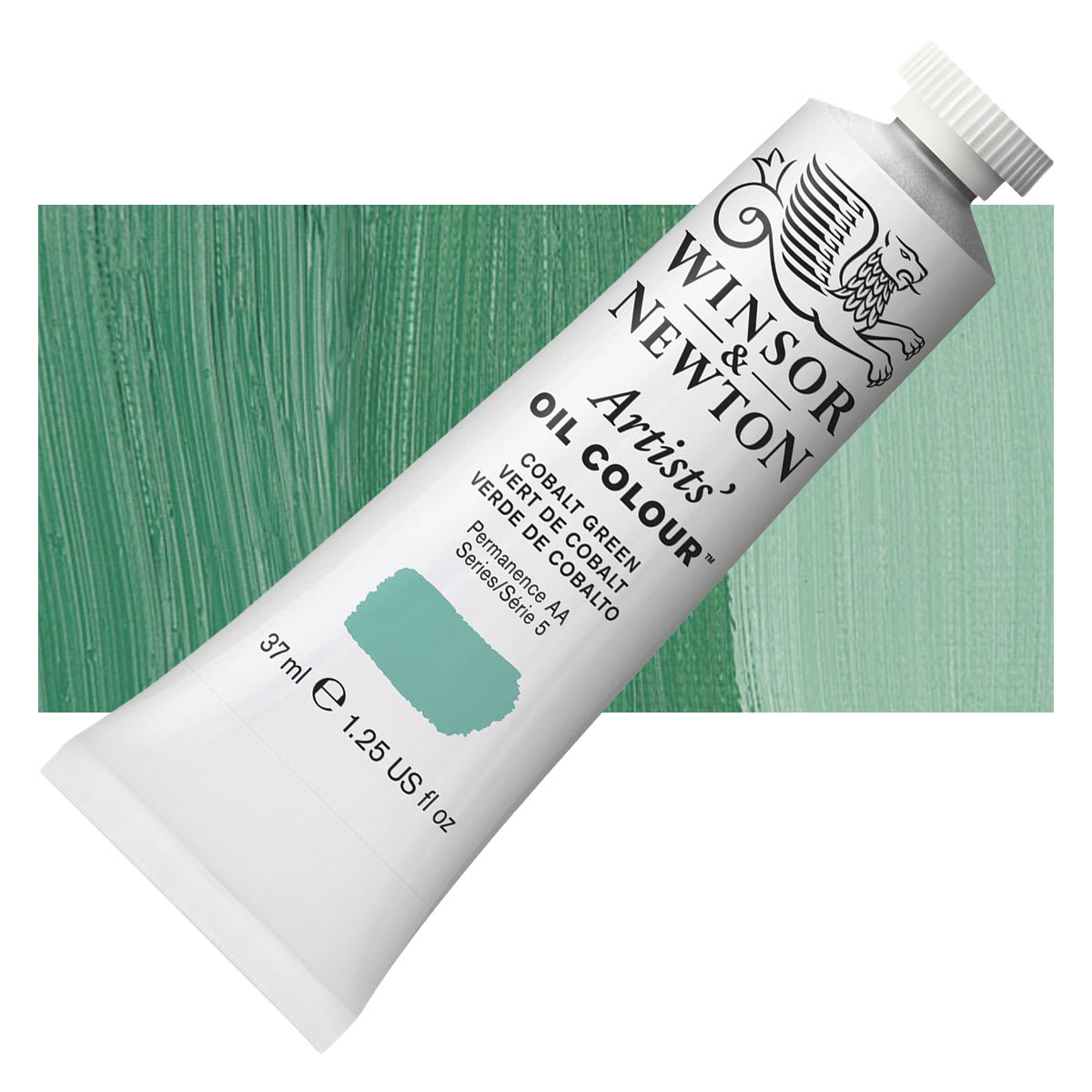 Winsor & Newton Artists' Oil Color - Cobalt Green, 37 ml tube and swatch