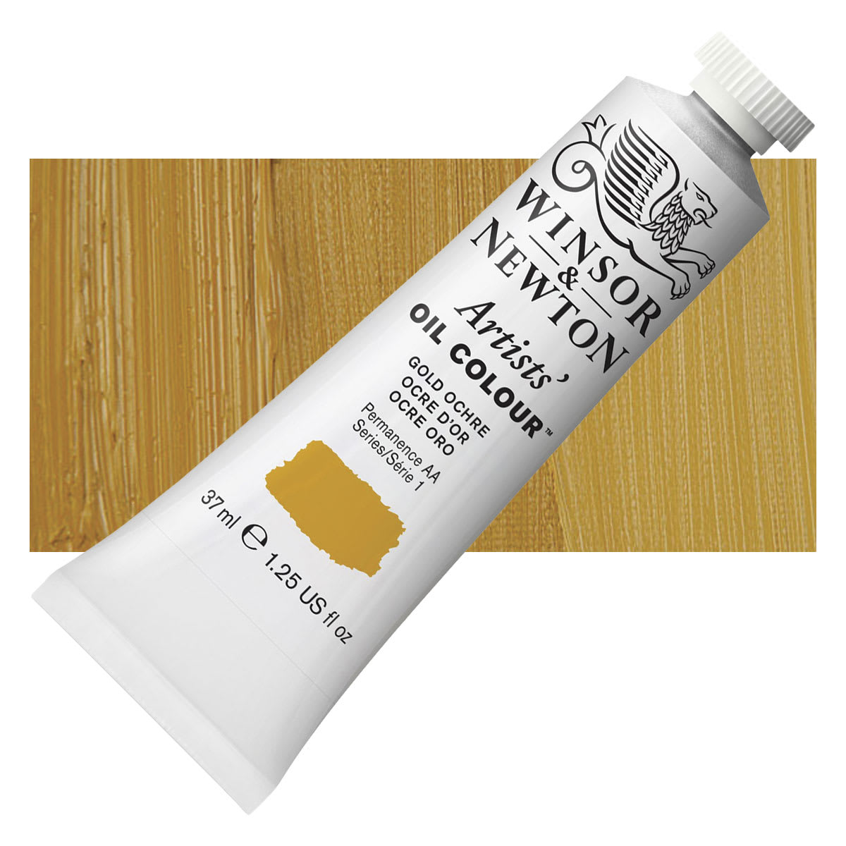 Winsor & Newton Artists' Oil Color - Gold Ochre, 37 ml tube and swatch Winsor & Newton Artists' Oil Color - Gold Ochre, 37 ml tube and swatch