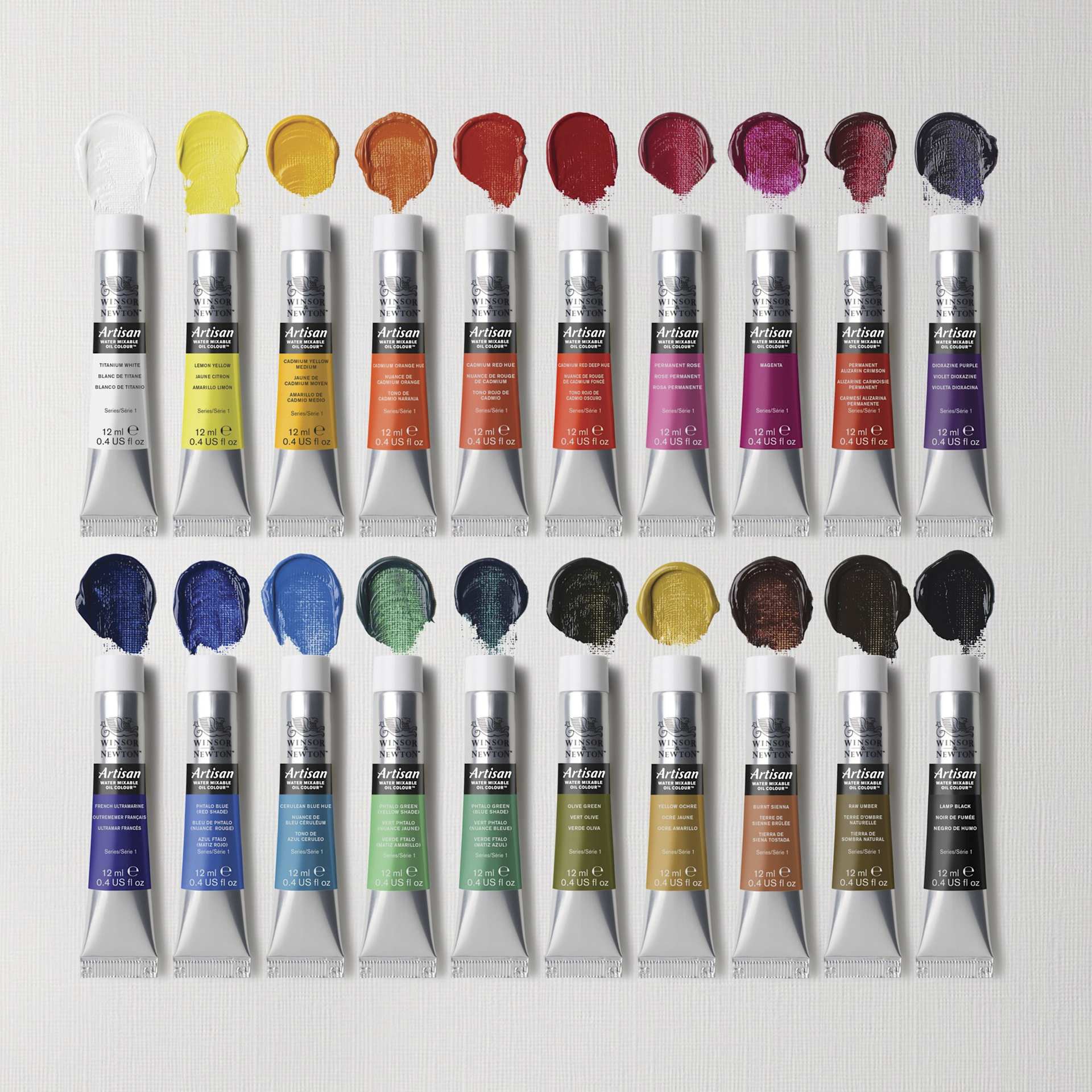 Winsor & Newton Artisan Water Mixable Oil Paint - Set of 20, Assorted Colors, 12 ml