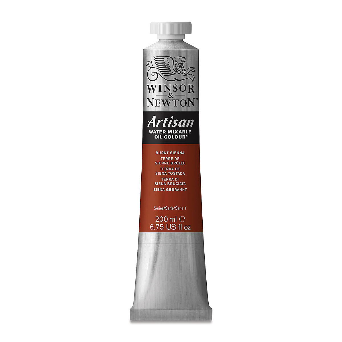 Winsor & Newton Artisan Water Mixable Oil Paint - Burnt Sienna, 200 ml tube