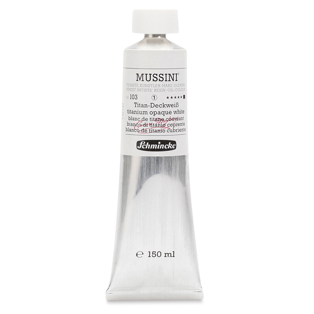 Schmincke Mussini Oil Color - Titanium Opaque White, 150 ml tube