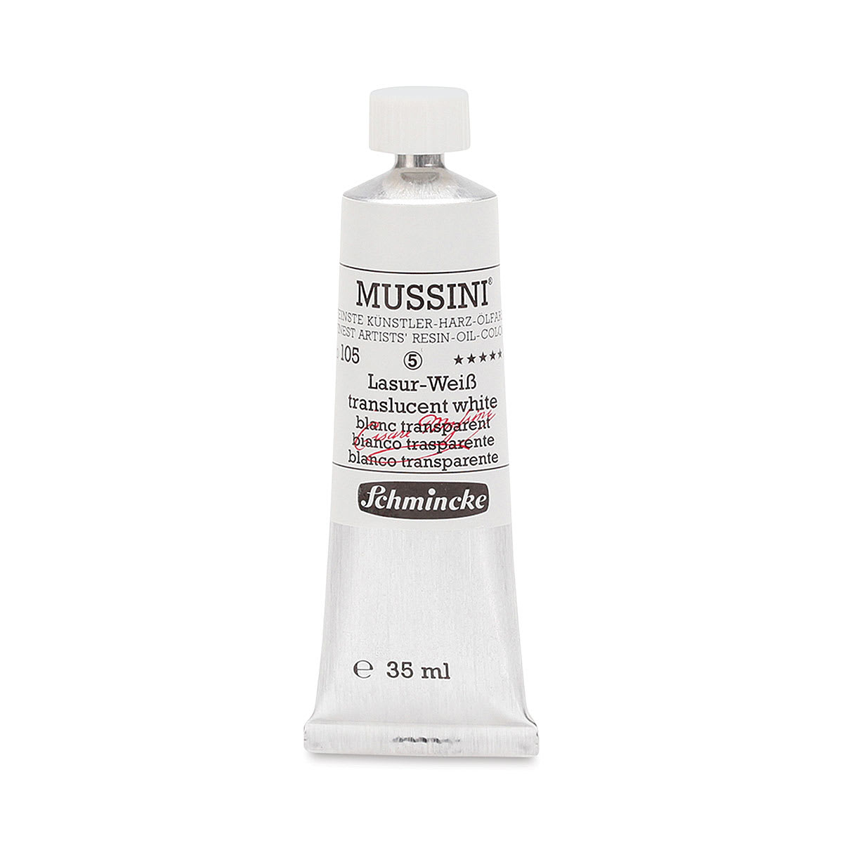 Schmincke Mussini Oil Color - Transparent, Translucent White, 35 ml tube
