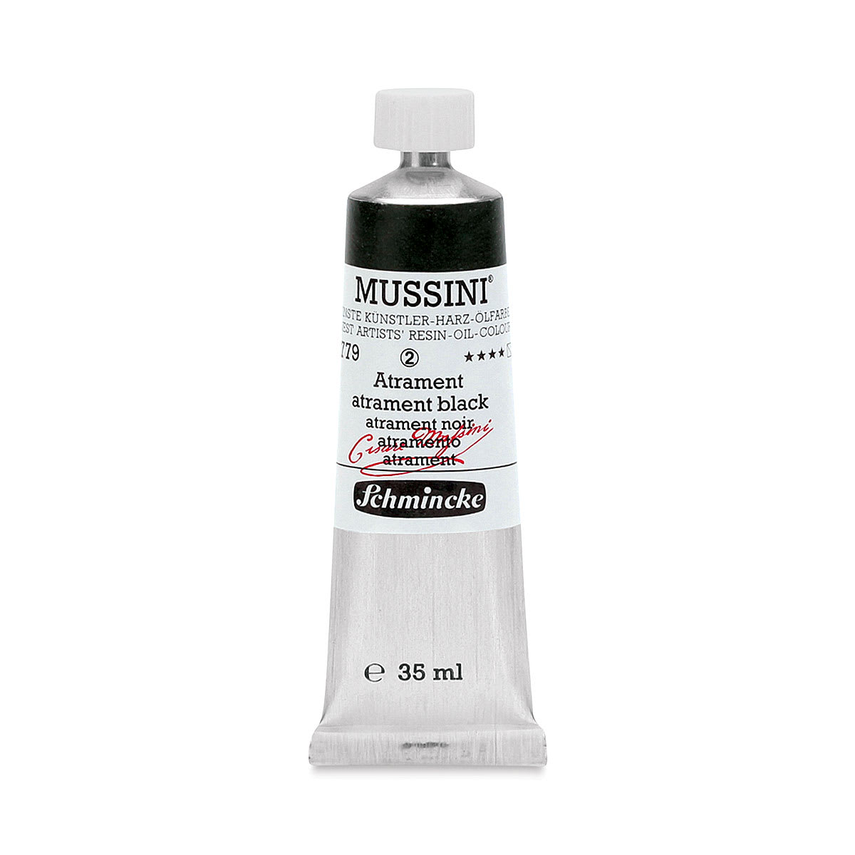 Schmincke Mussini Oil Color - Semi-Transparent, Atrament Black, 35 ml tube