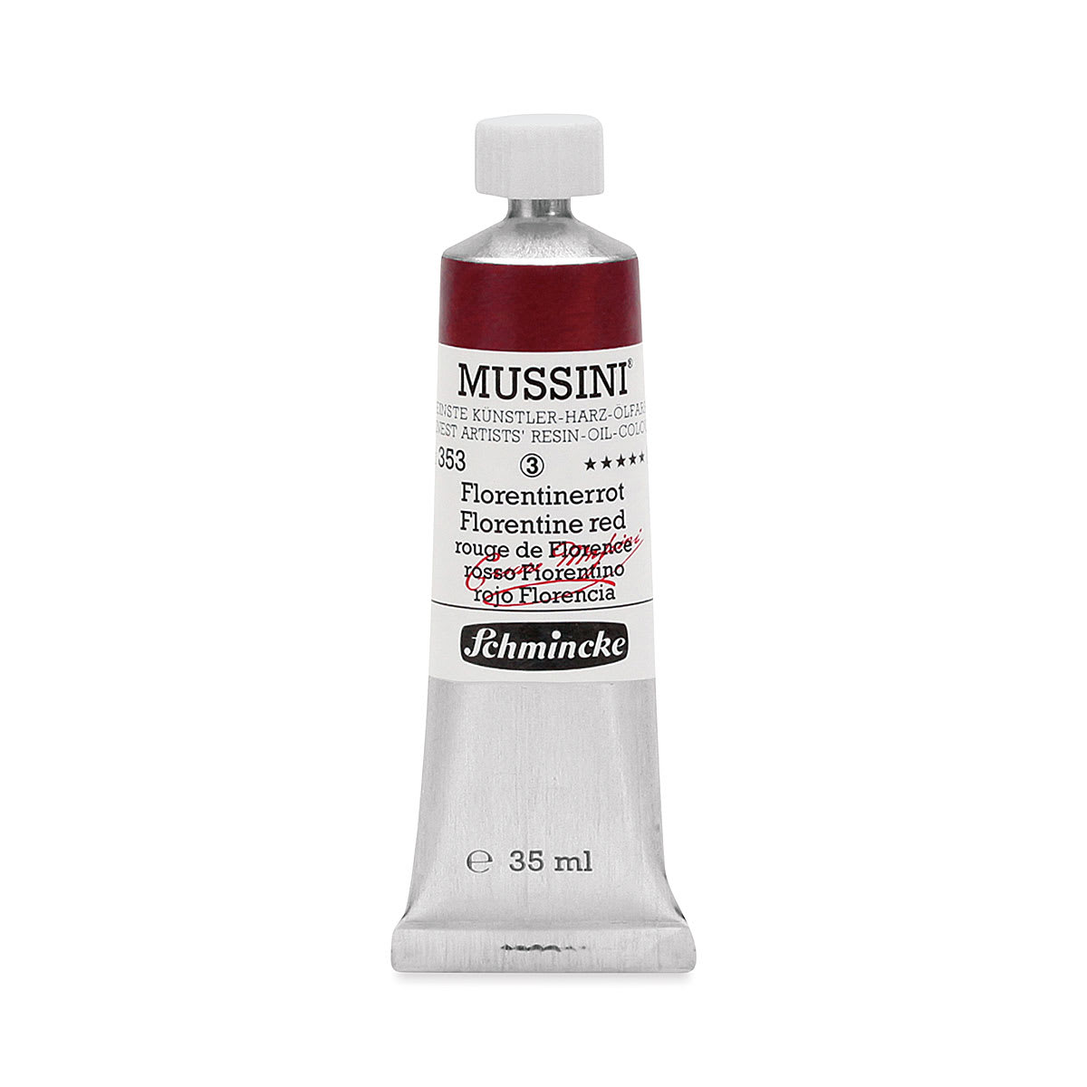 Schmincke Mussini Oil Color - Transparent, Florentine Red, 35 ml tube