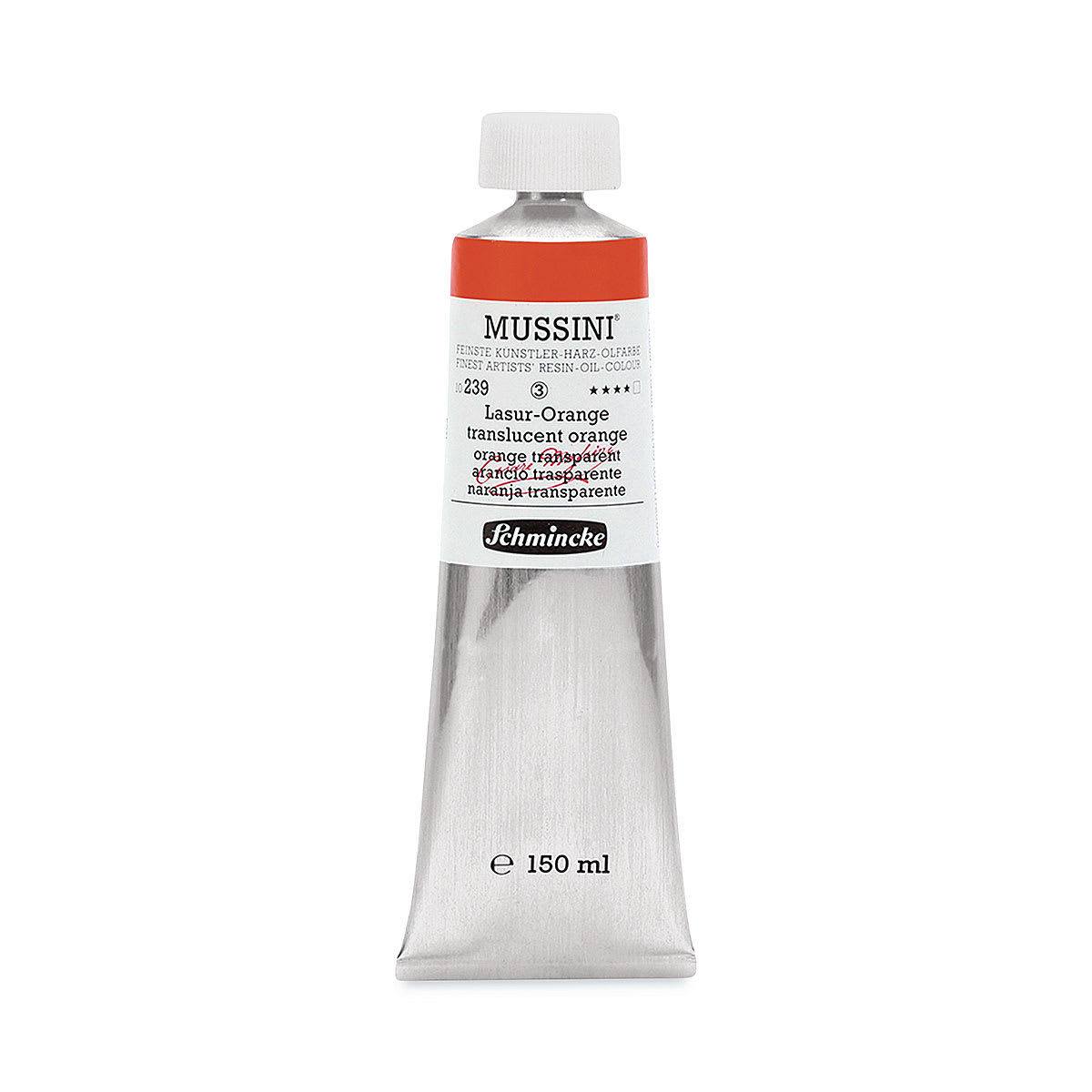 Schmincke Mussini Oil Color - Transparent, Translucent Orange, 150 ml tube