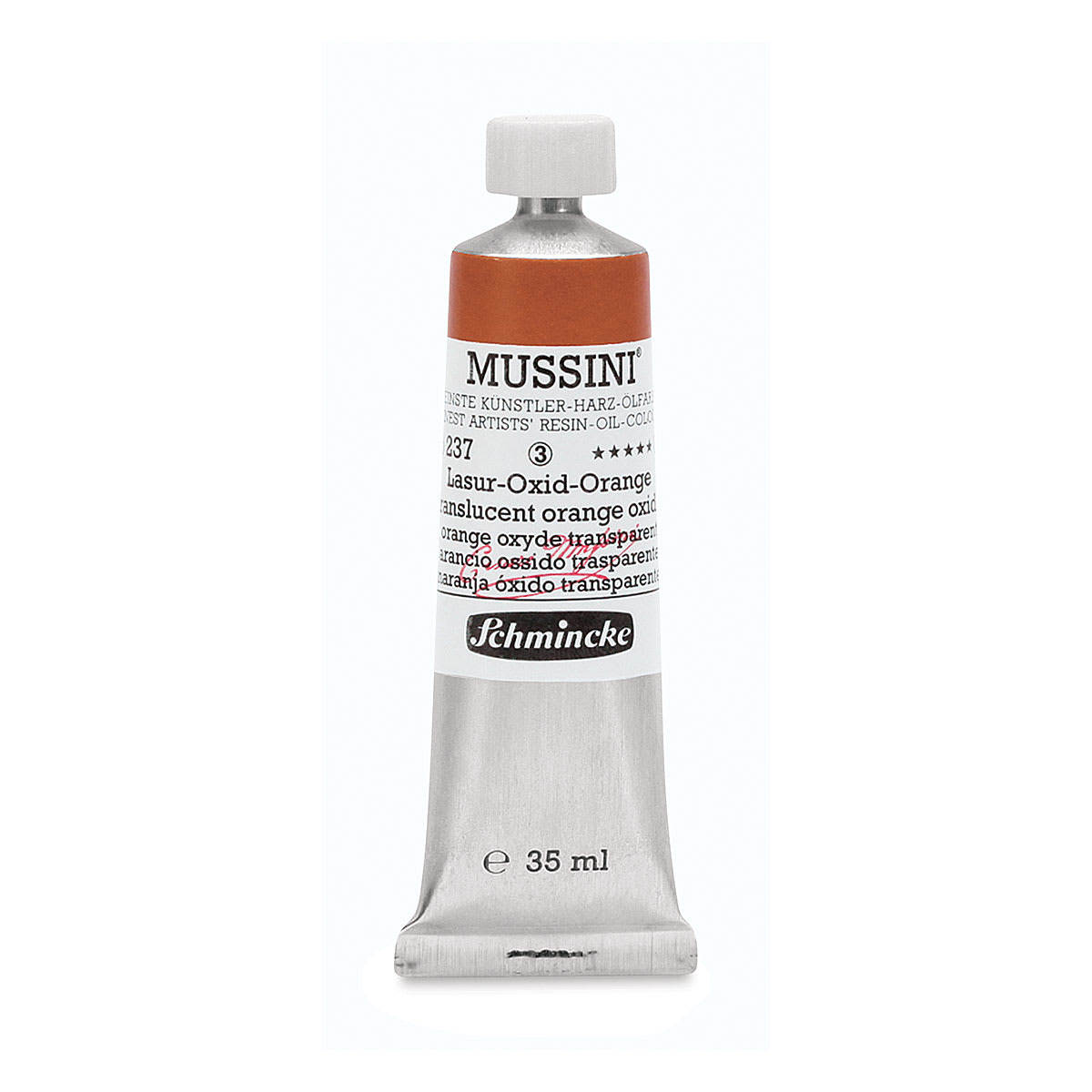 Schmincke Mussini Oil Colors - Translucent Orange Oxide, 35 ml tube Schmincke Mussini Oil Colors - Translucent Orange Oxide, 35 ml tube