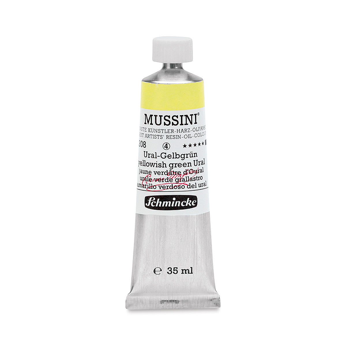 Schmincke Mussini Oil Color - Yellowish Green Ural, 35 ml tube