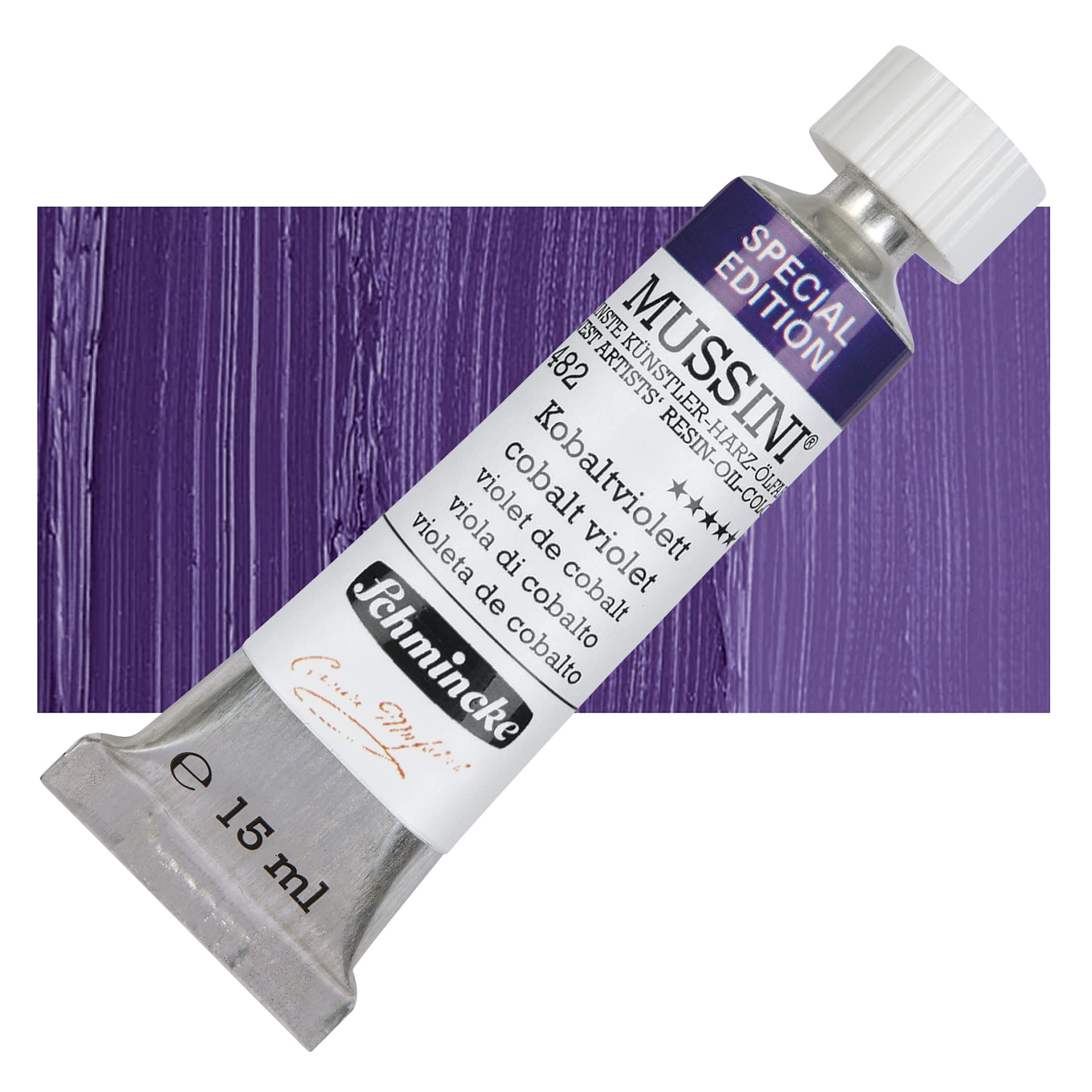 Schmincke Mussini Oil Color - Cobalt Violet, Special Edition, 15 ml tube and swatch