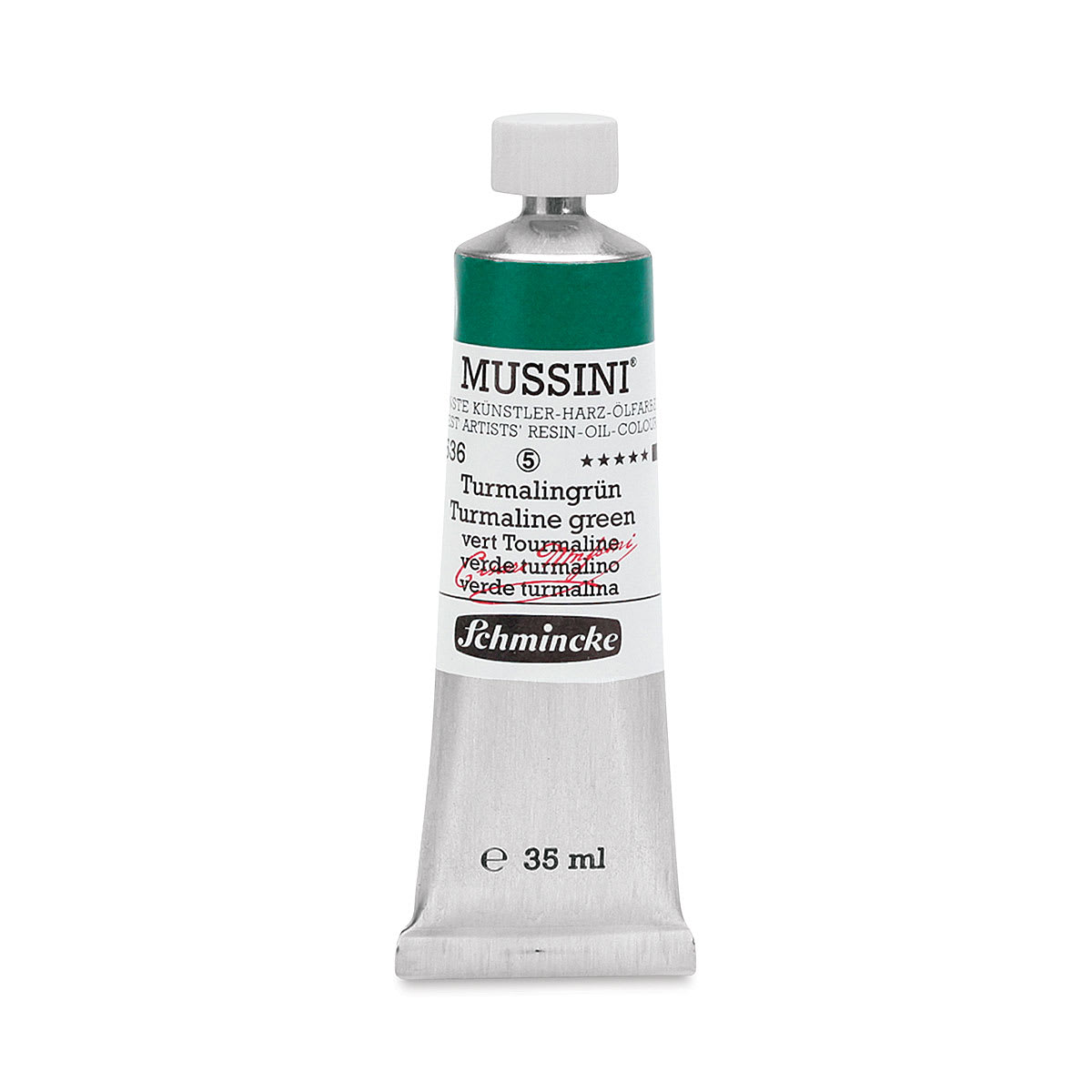 Schmincke Mussini Oil Color - Transparent, Turmaline Green, 35 ml tube