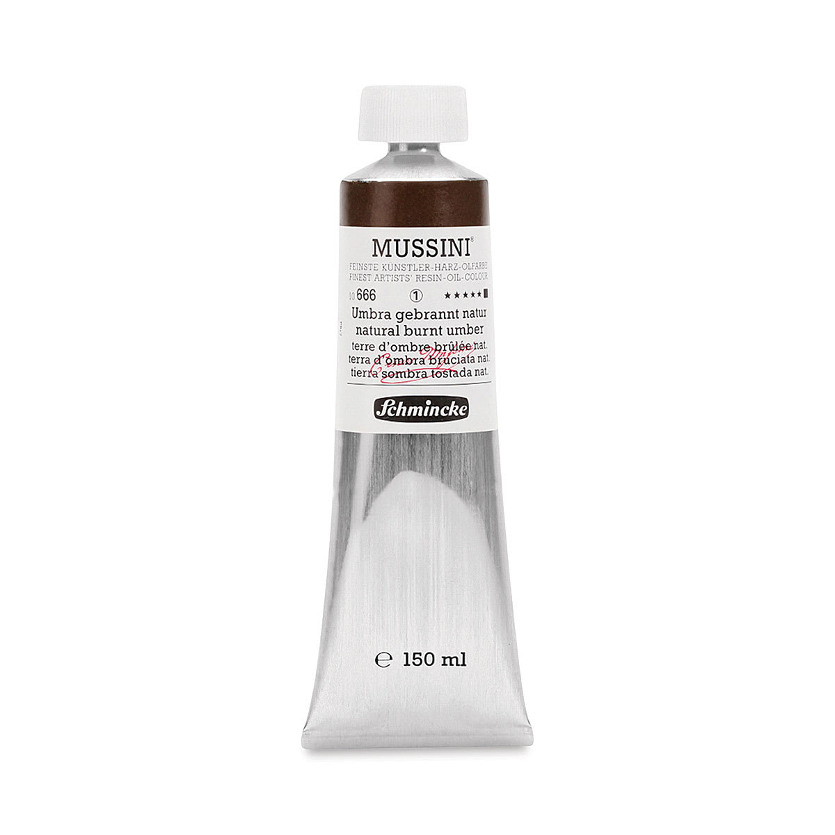 Schmincke Mussini Oil Color - Natural Burnt Umber, 150 ml tube