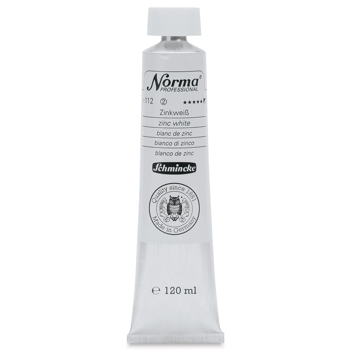Schmincke Norma Professional Oil Paint - Upright 120 ml tube of Zinc White Schmincke Norma Professional Oil Paint - Upright 120 ml tube of Zinc White