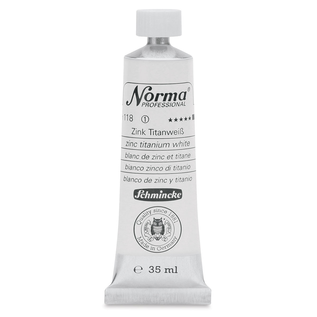 Schmincke Norma Professional Oil Paint - Zinc Titanium White, 35 ml, Tube