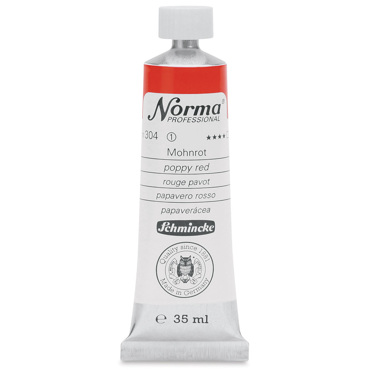 Schmincke Norma Professional Oil Paint - Poppy Red, 35 ml, Tube Schmincke Norma Professional Oil Paint - Poppy Red, 35 ml, Tube