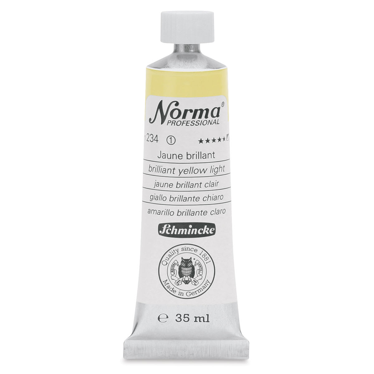 Schmincke Norma Professional Oil Paint - Brilliant Yellow Light, 35 ml, Tube