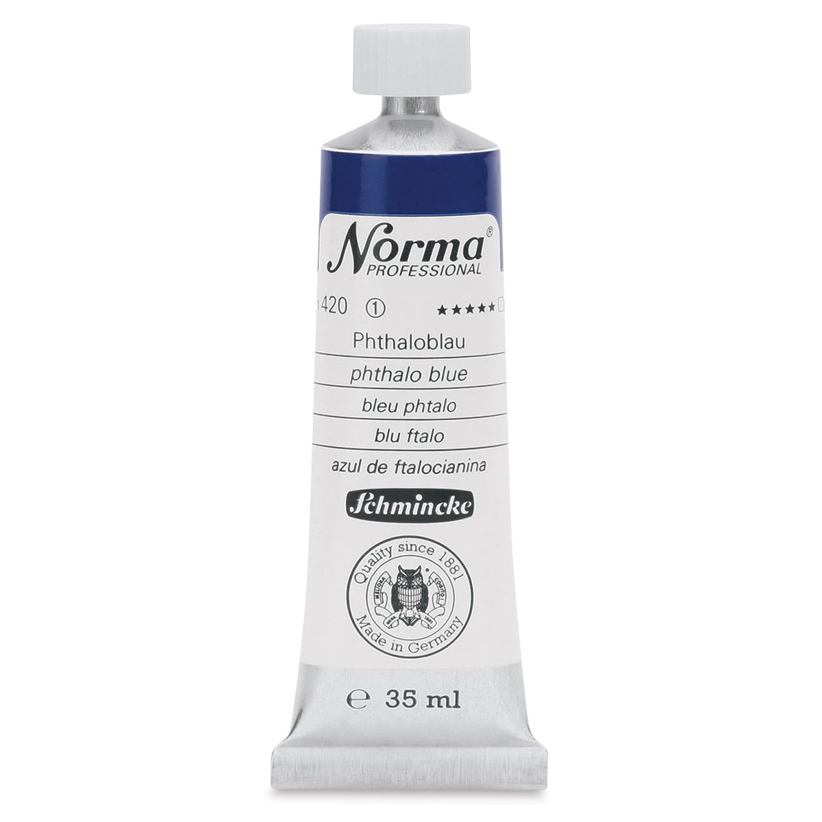 Schmincke Norma Professional Oil Paint - Phthalo Blue, 35 ml, Tube