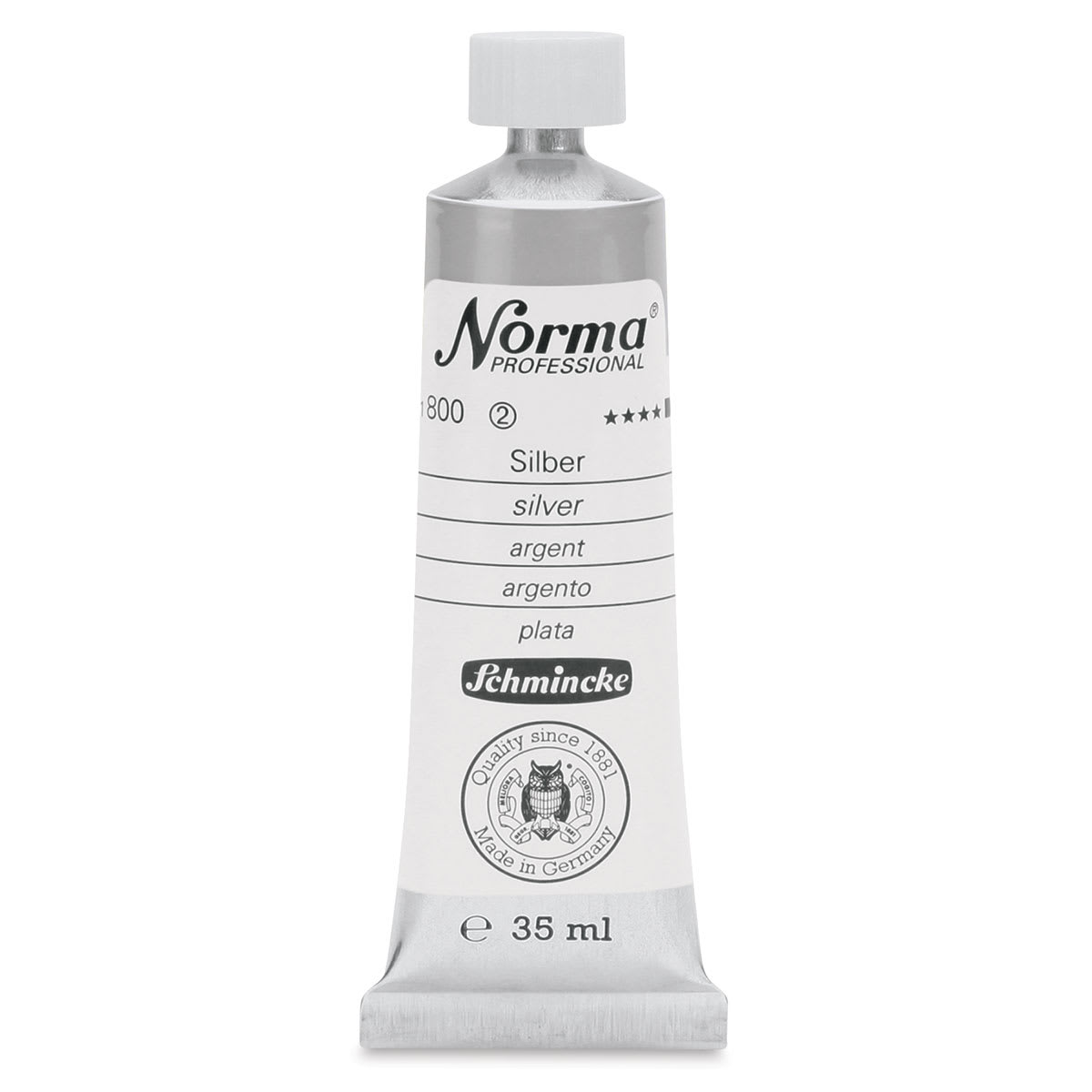 Schmincke Norma Professional Oil Paint - Silver, 35 ml, Tube