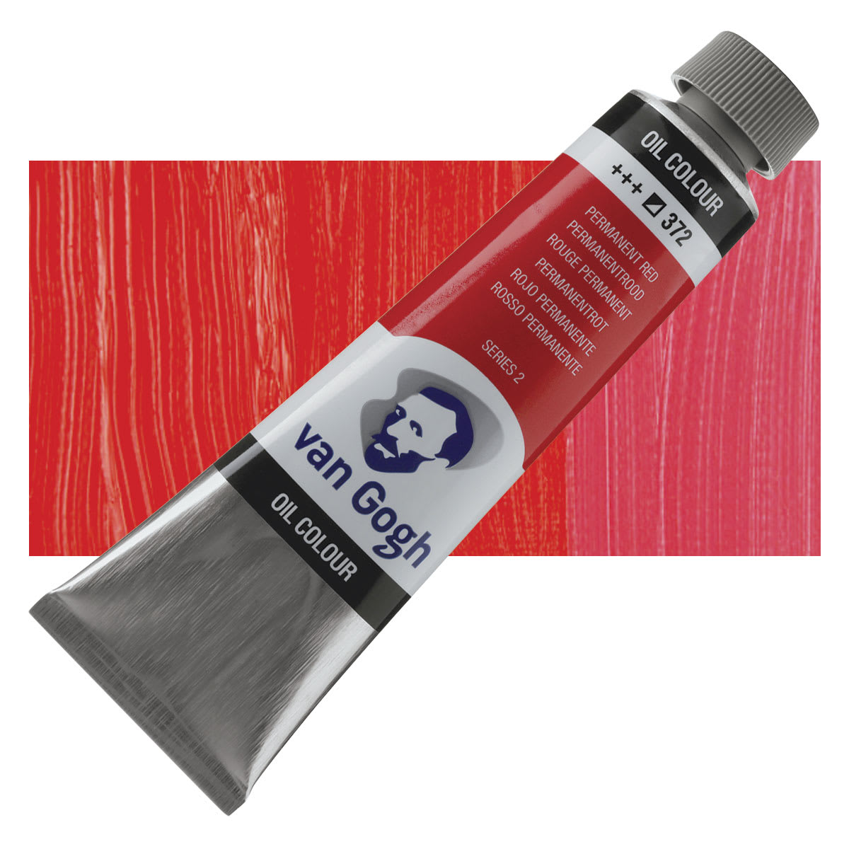 Van Gogh Oil Paint - Permanent Red, 40 ml tube and swatch